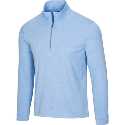 An image of Greg Norman Utility 1/4 Zip - Coatal Blue Heather - S on a white background