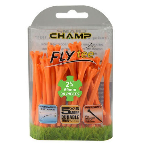 An image of NEW Champ Fly Tee 30 Count Orange 2-3/4" on a white background