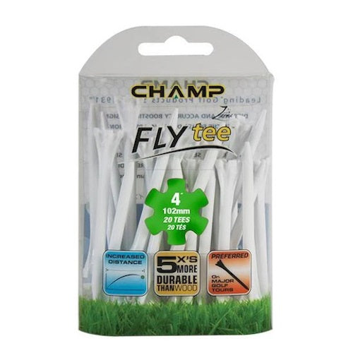An image of NEW Champ Fly Tee 25 Count White 3-1/4" on a white background