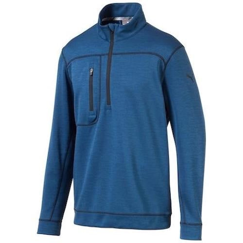 An image of Puma Go Low 1/4 Zip - Gibraltar Sea Heather - M on a white background