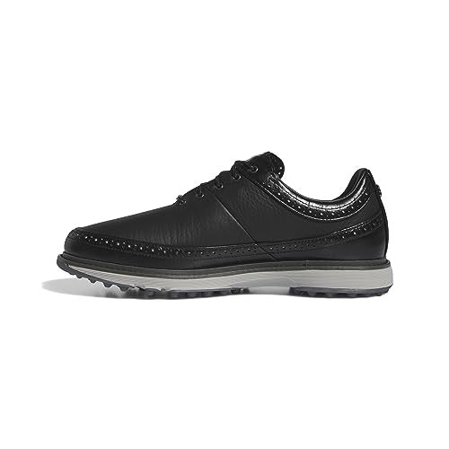 An image of Adidas MC80 Golf Shoes - Black / Dark Silver Metallic / Grey - 10.5 on a white background