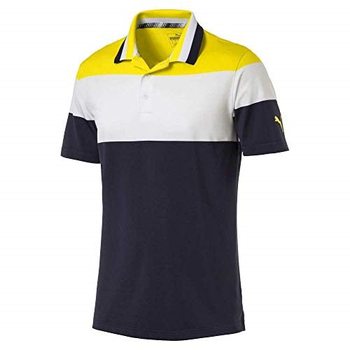 An image of Puma Nineties Polo - Blazing Yellow - L on a white background