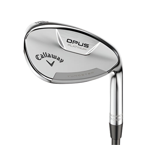 A hero image of a Callaway OPUS Platinum wedge on a white background