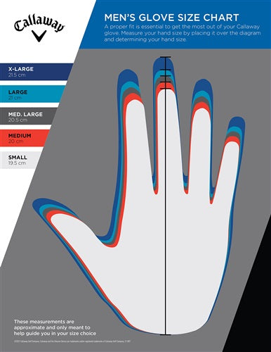 An image of Callaway Weather Spann Premium Synthetic Glove (White, 2-Pack, Standard, XX-Large, Worn on Left Hand) on a white background