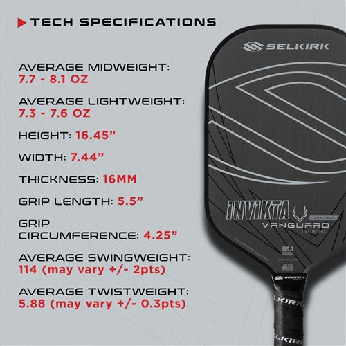 Product image of Selkirk Pickleball Paddle specs