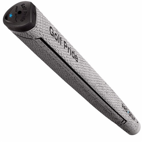 Product image of a gray Golf Pride golf grip on a white background