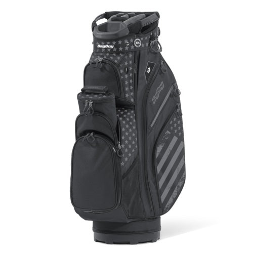 A hero image of a Bag Boy golf cart bag on a white background