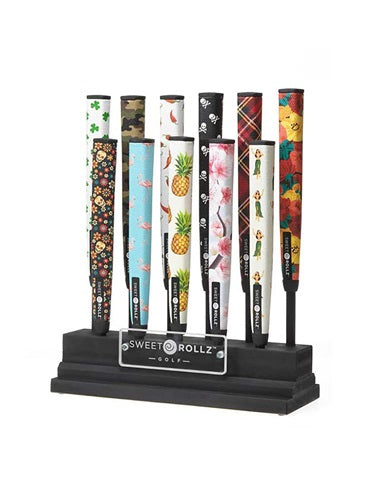 Hero display image showing different designs of Sweetrollz golf putter grips