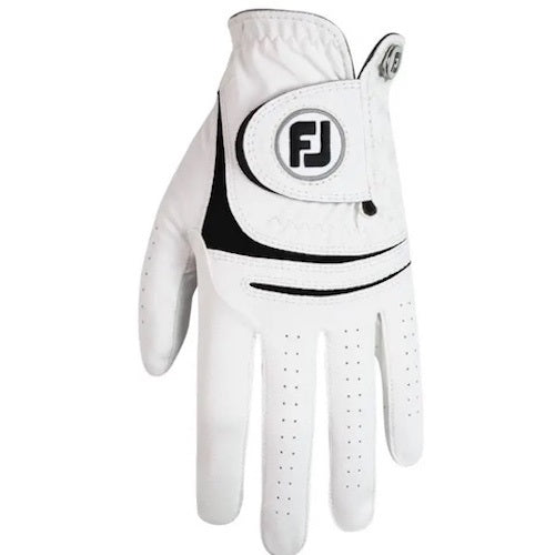 An image of 2015 - Footjoy - Weathersof Glove - Worn On Left Hand - White - M on a white background