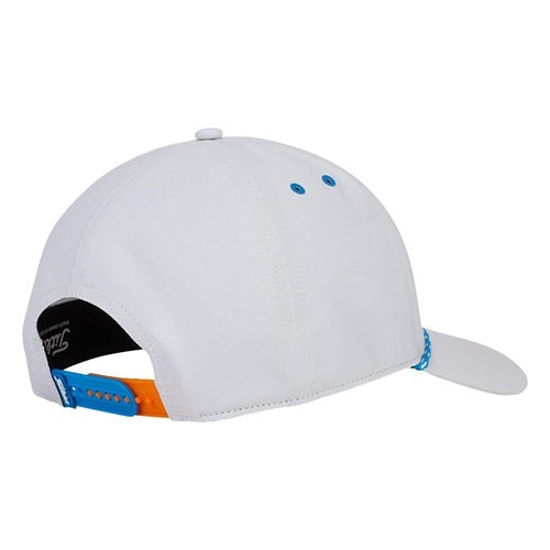 An image of the back side of a white Titleist