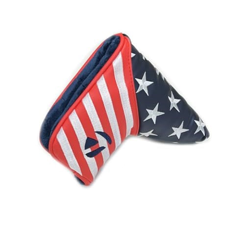 A TaylorMade blade putter headcover with US themed stars and stripes