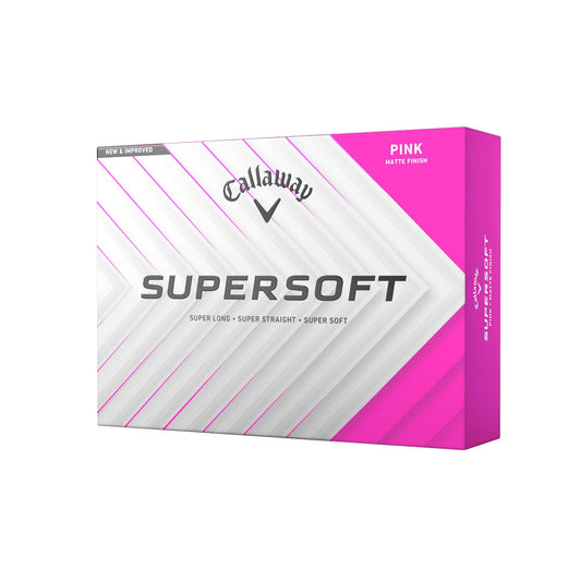 Hero image of dozen box of Callaway Supersoft Pink Golf Balls