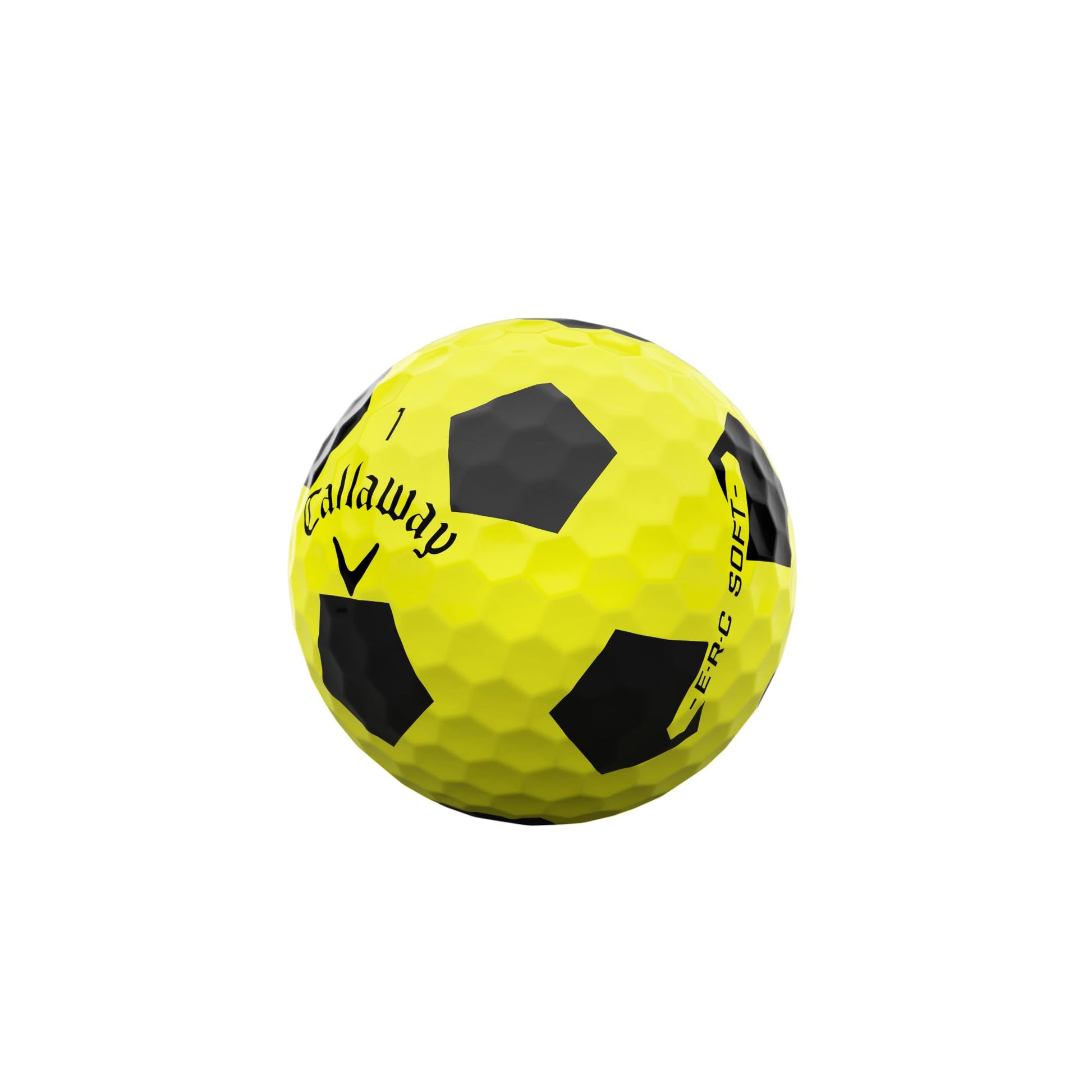 A hero image of a Callaway ERC Soft TRUVIS Yellow Golf Ball