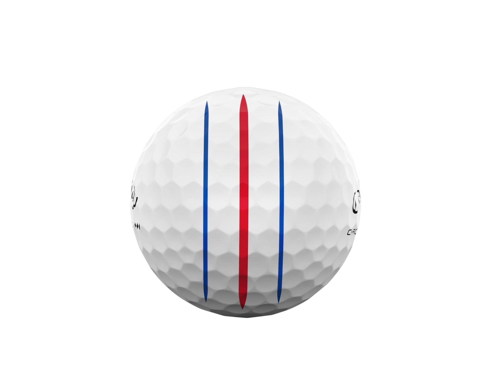 A hero image of Callaway Triple Track Technology on a golf ball on a white background