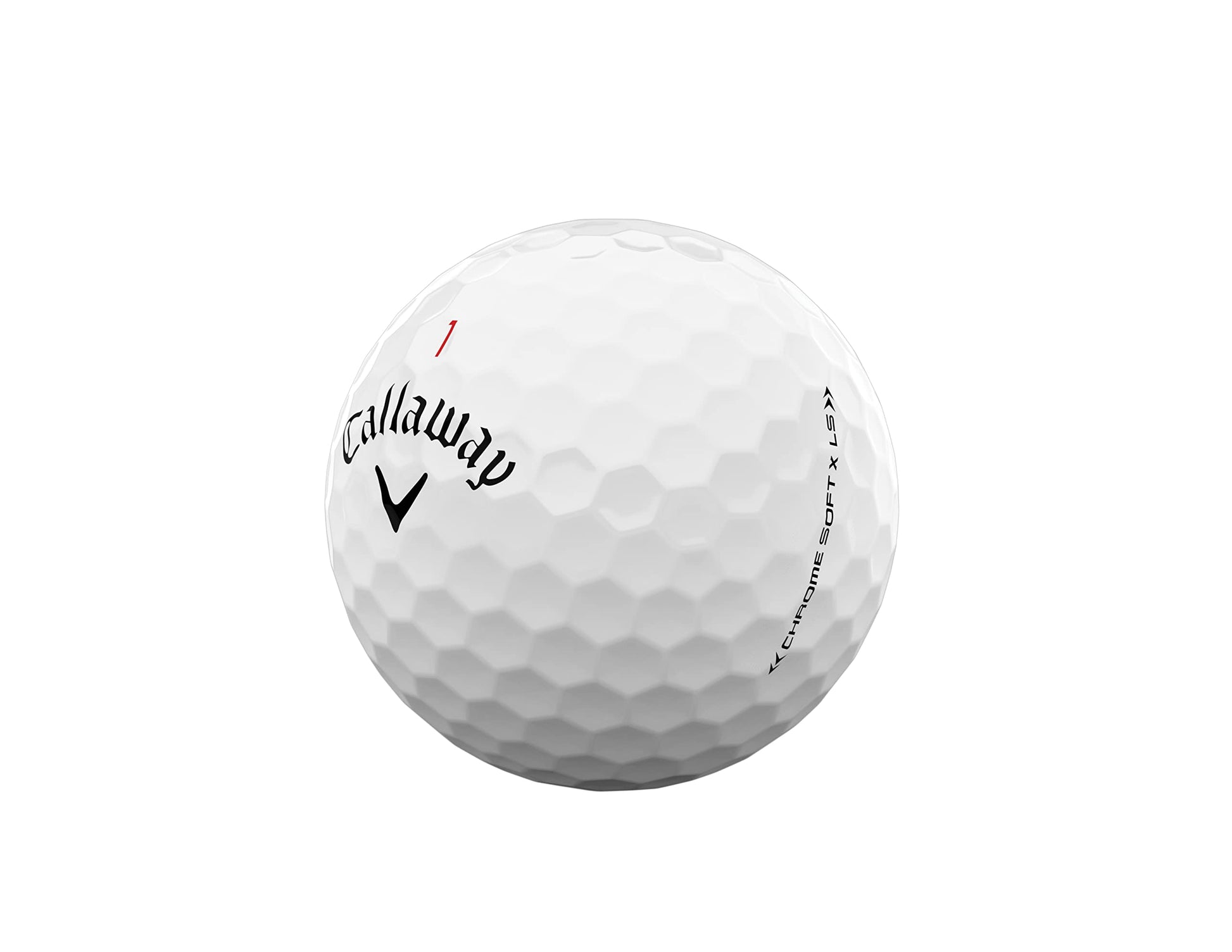 A hero image of a Callaway Chrome Soft X LS Golf Ball on a white background