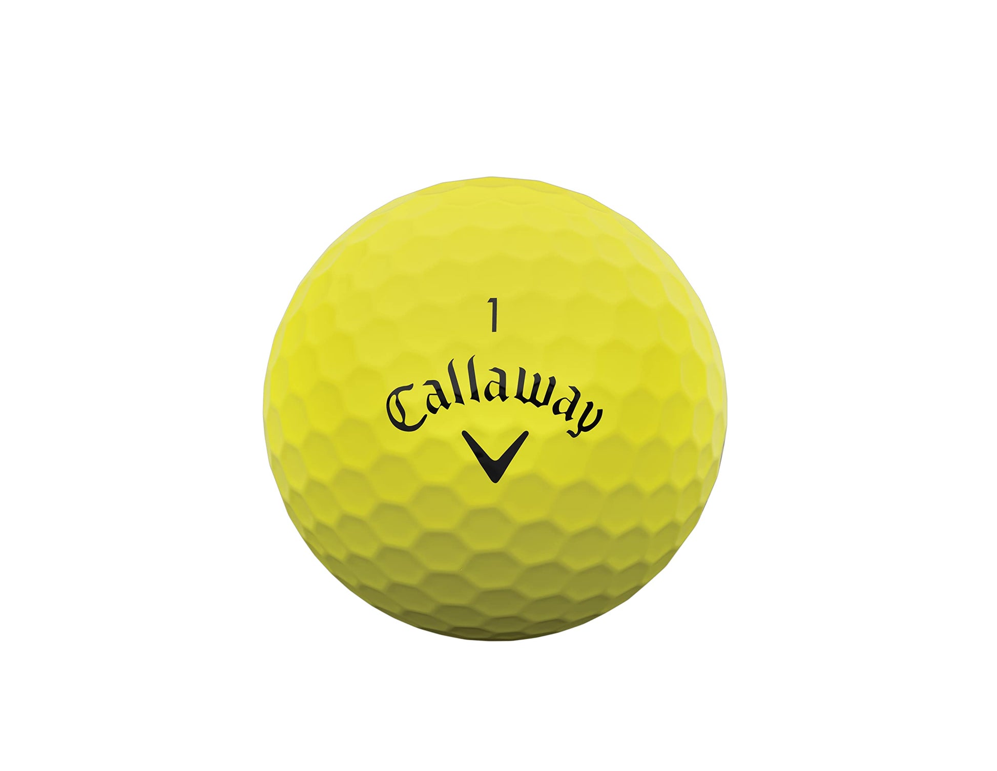 A hero image of a yellow Callaway Golf Ball on a white background