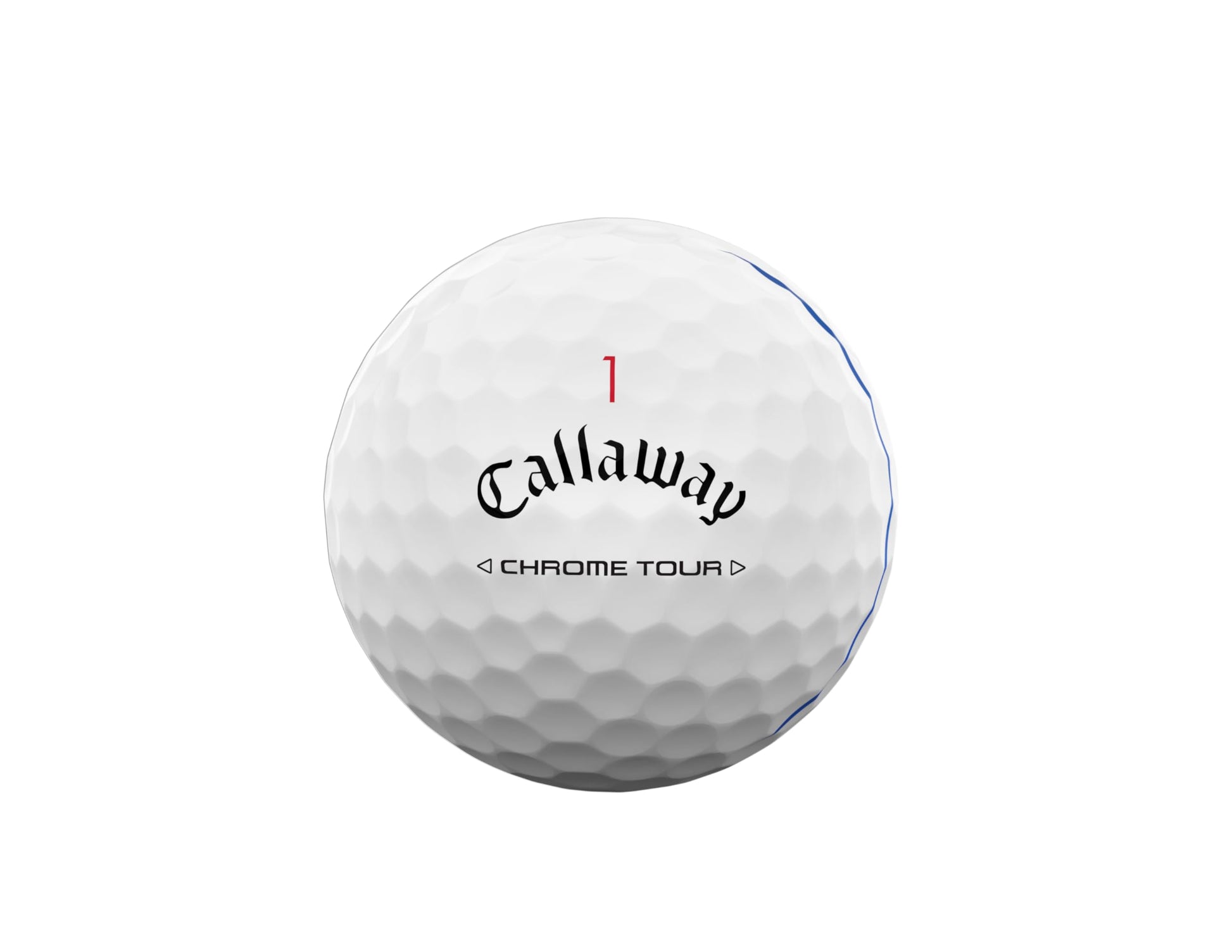 A hero image of a Callaway Chrome Tour golf ball on a white background