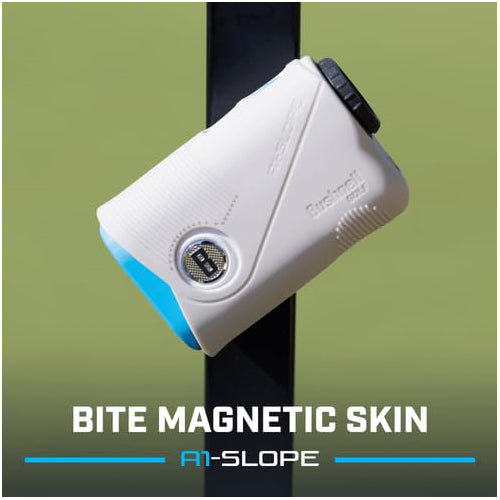An image depicting the Bite Magnetic Skin on the Bushnell A1-Slope golf rangefinder