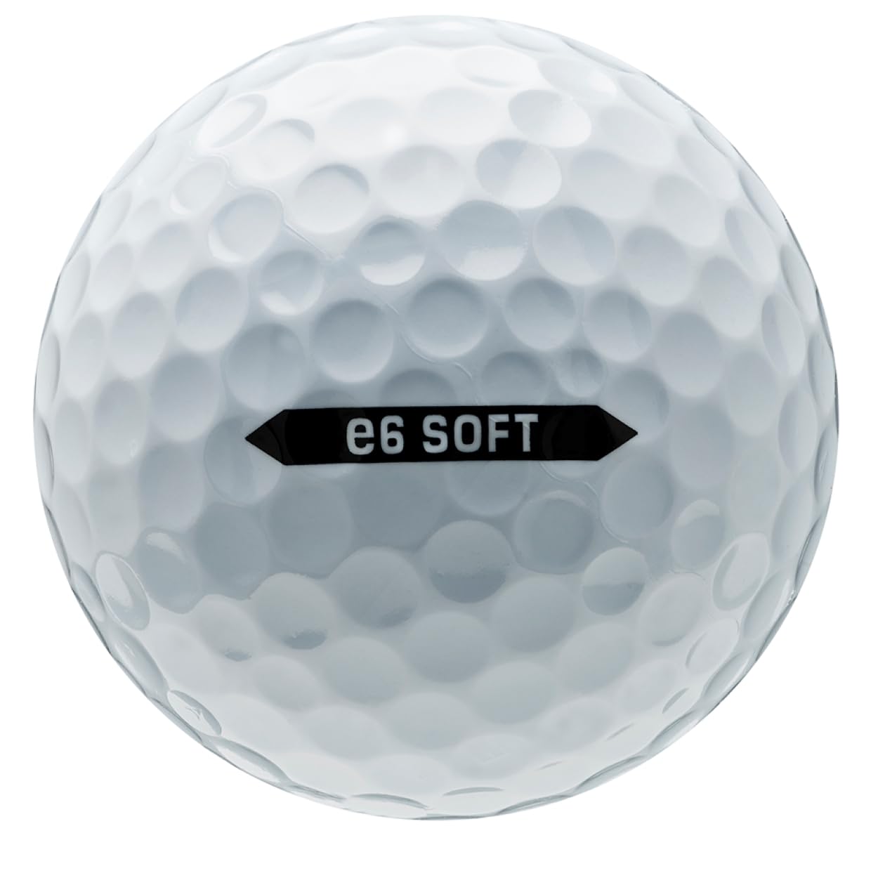 A hero image of the Bridgestone Golf e6 soft alignment aid on a white background.