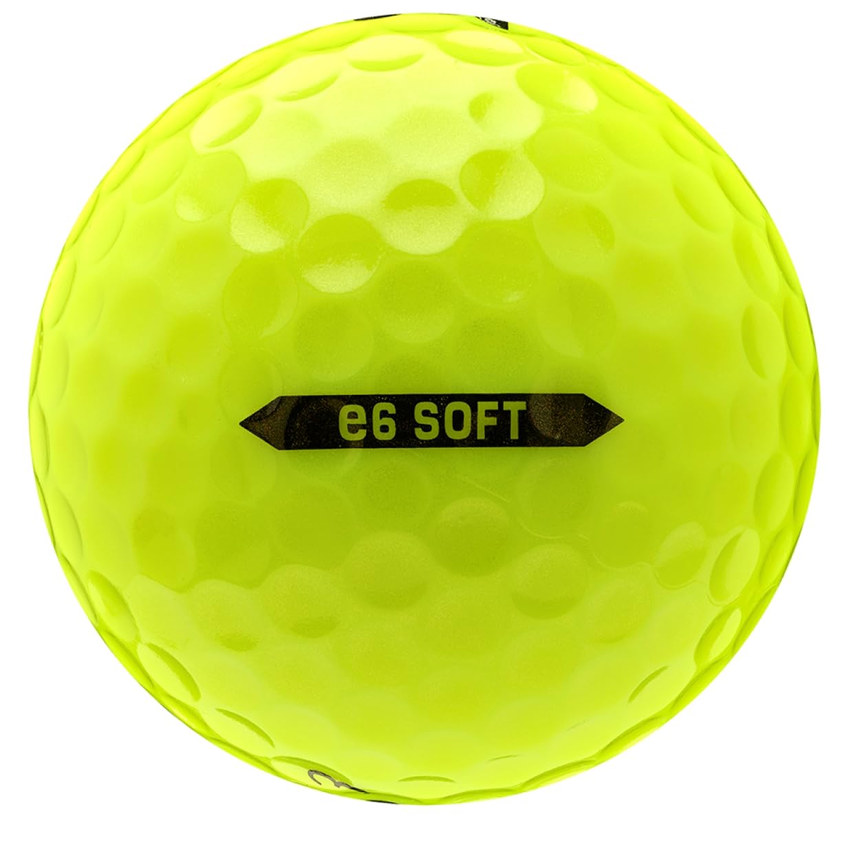 A hero image of the Bridgestone Golf e6 soft alignment aid on a white background.