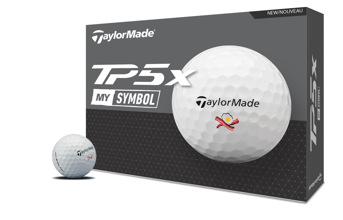 A box description of the TaylorMade TP5X My Symbol Golf Balls