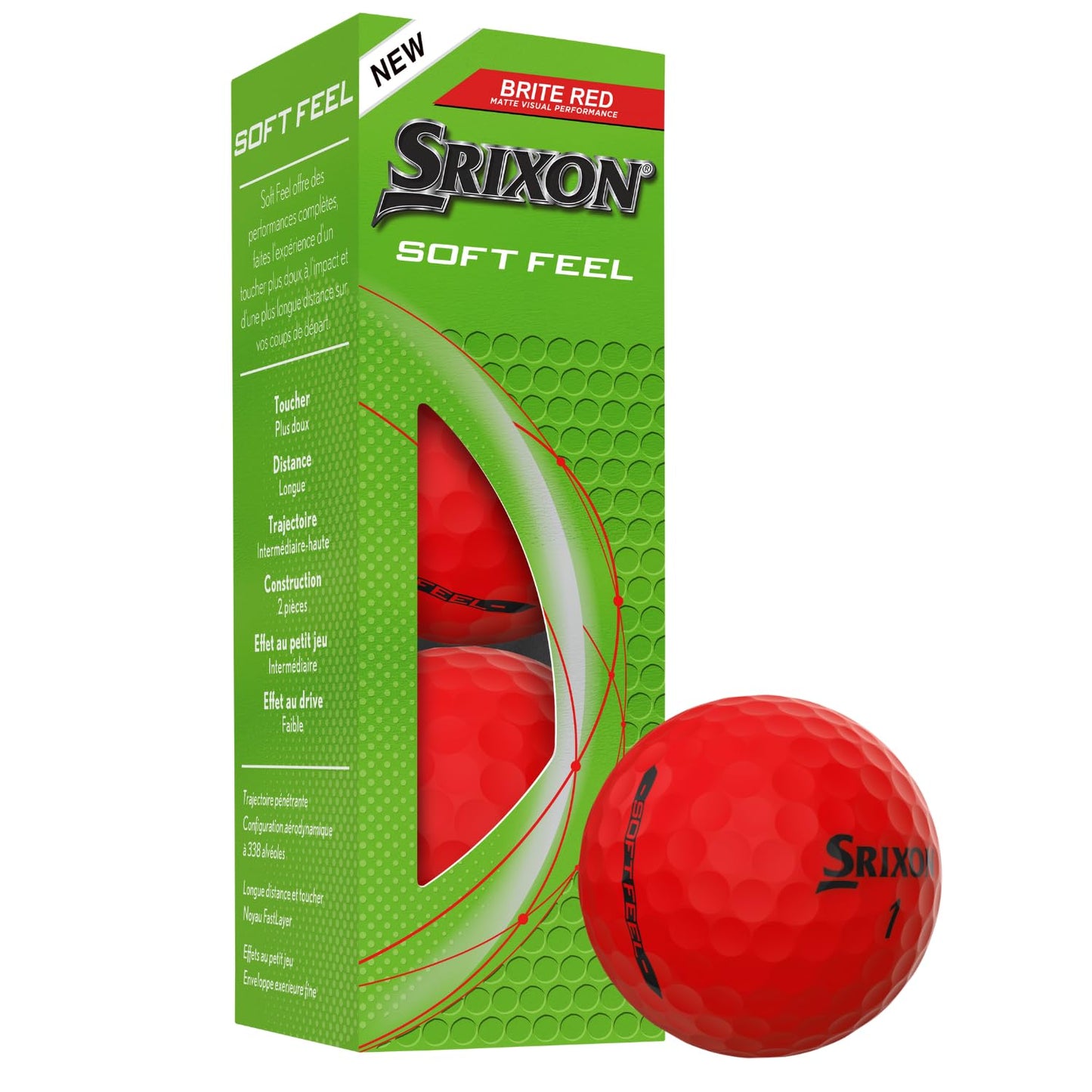 Srixon Soft Feel Brite Balls, Red