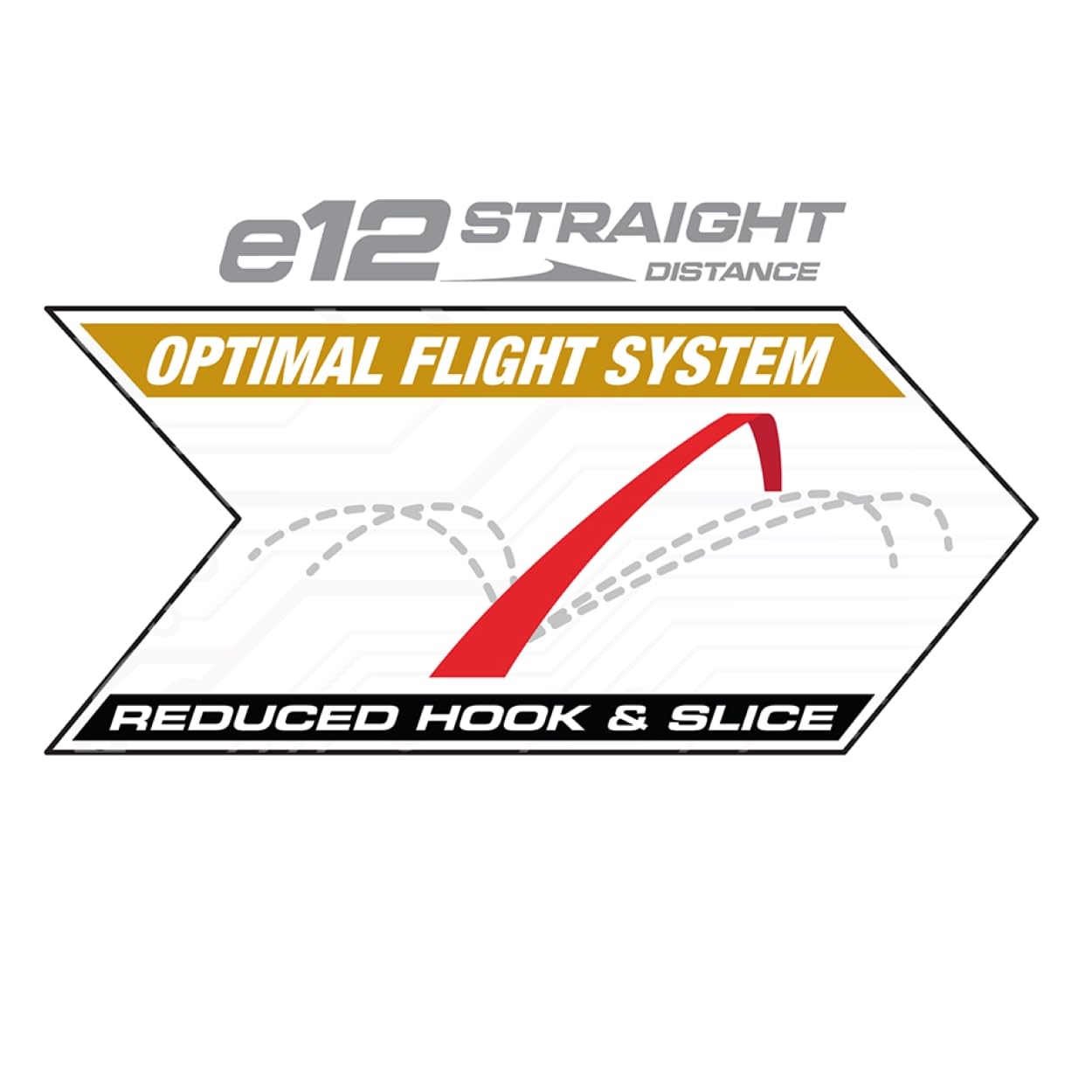 A description image depicting the Bridgestone e12 Straight Distance Optimal Flight System