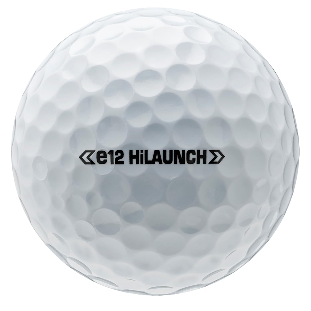 A hero image of the Bridgestone Golf e12 HiLaunch alignment aid on a white background.