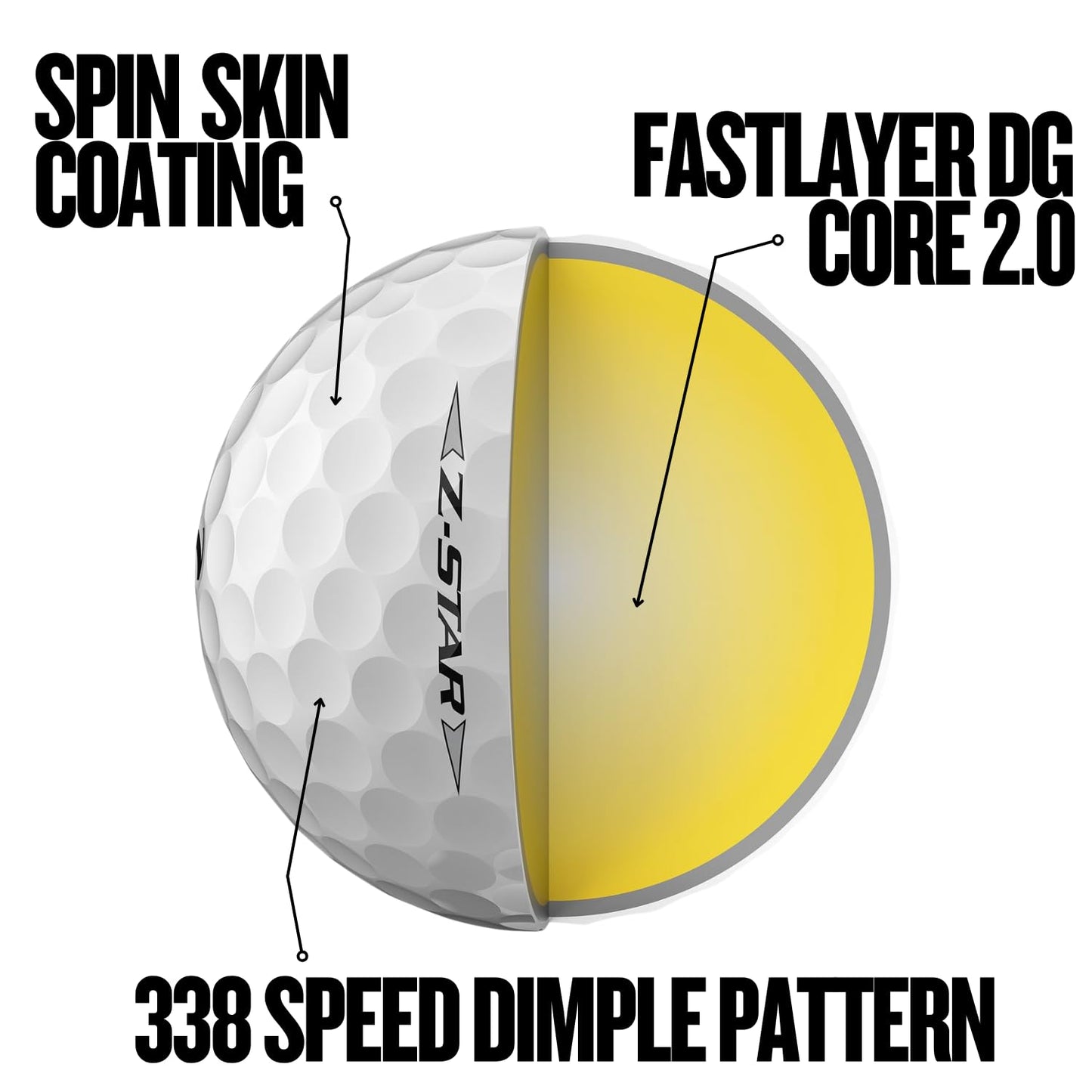 Srixon Z-Star Balls, Z-Star 9, White