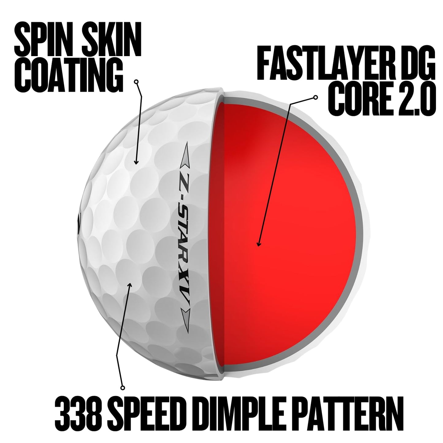 Srixon Z-Star XV Balls, Z-Star XV 9, White