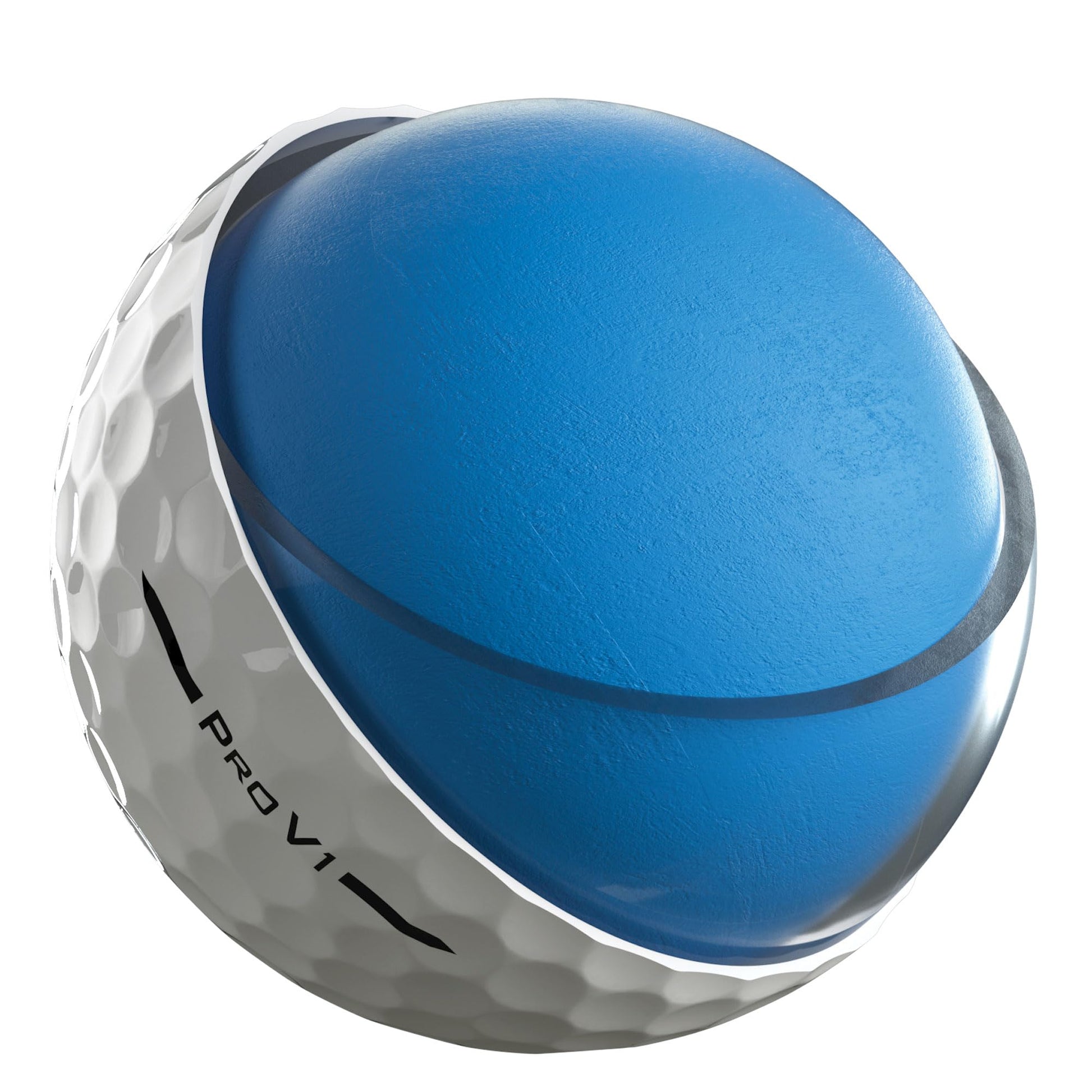 Product image of Titleist Pro V1 golf ball and core