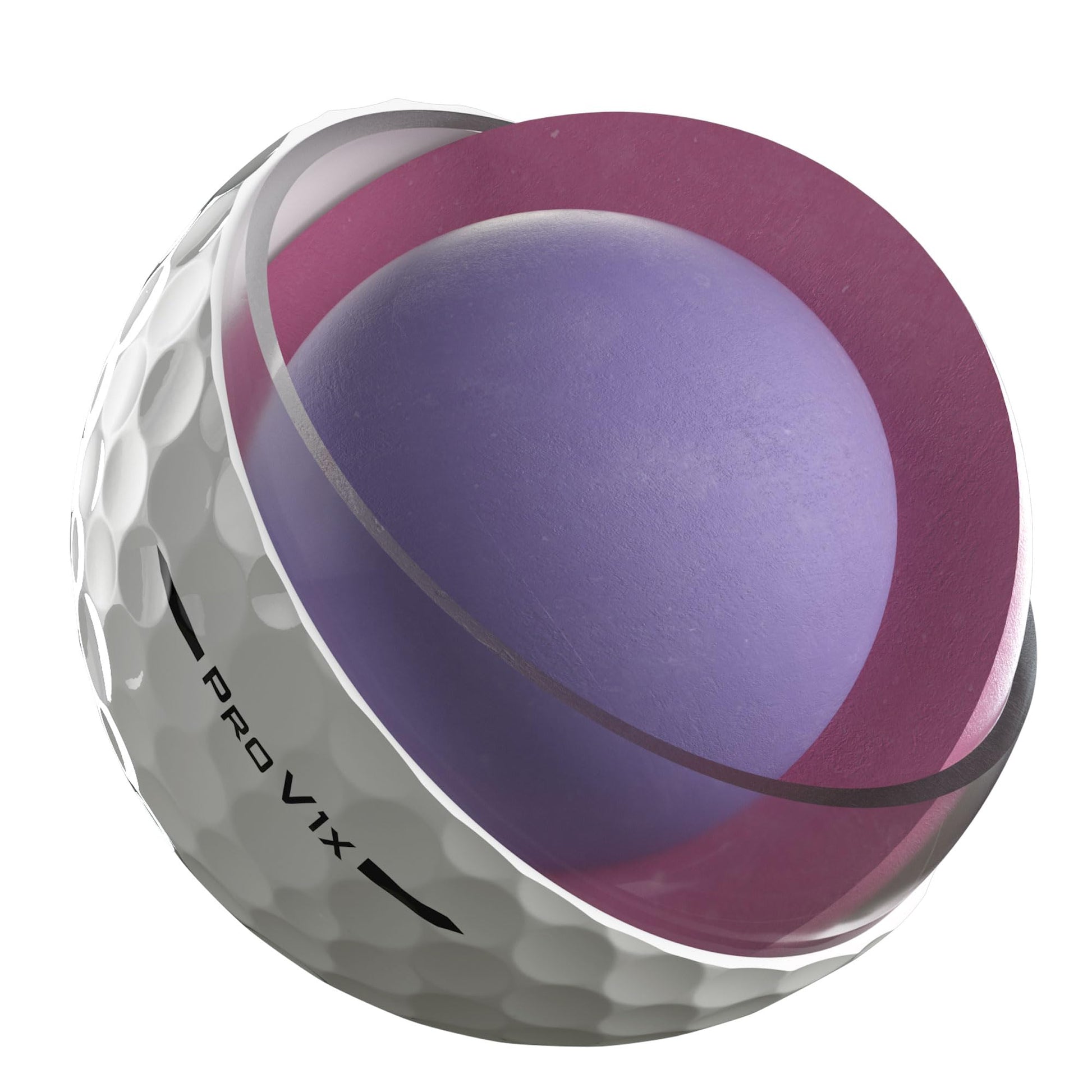 Product image of Titleist Pro V1x golf ball and core