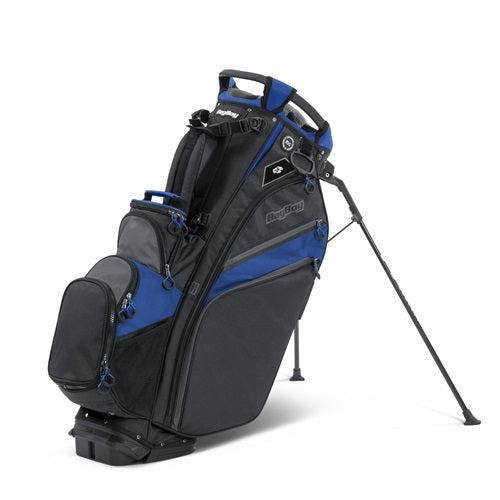 An image of Bag Boy Chiller Pro Hybrid Stand Bag - Black/Royal/Charcoal on a white background