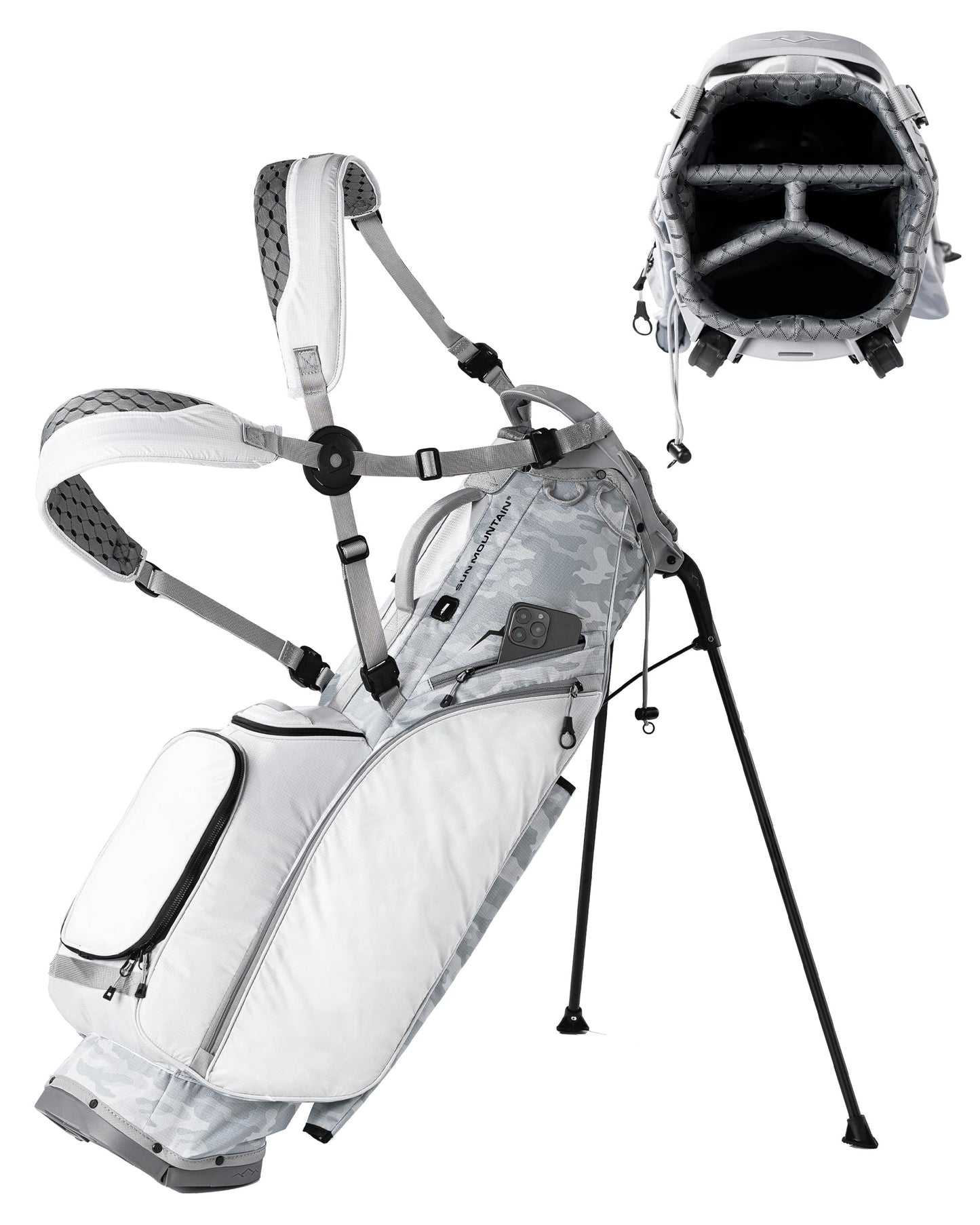 An image of Sun Mountain E-2.5 Lite Ice Camo-White on a white background