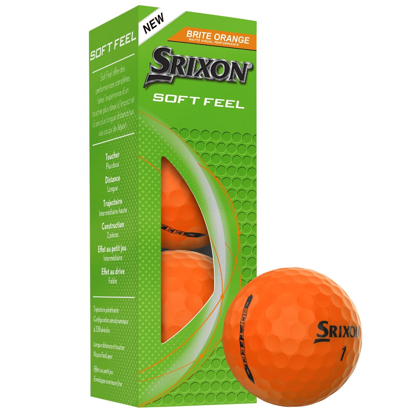 Srixon Soft Feel Brite Balls, Orange