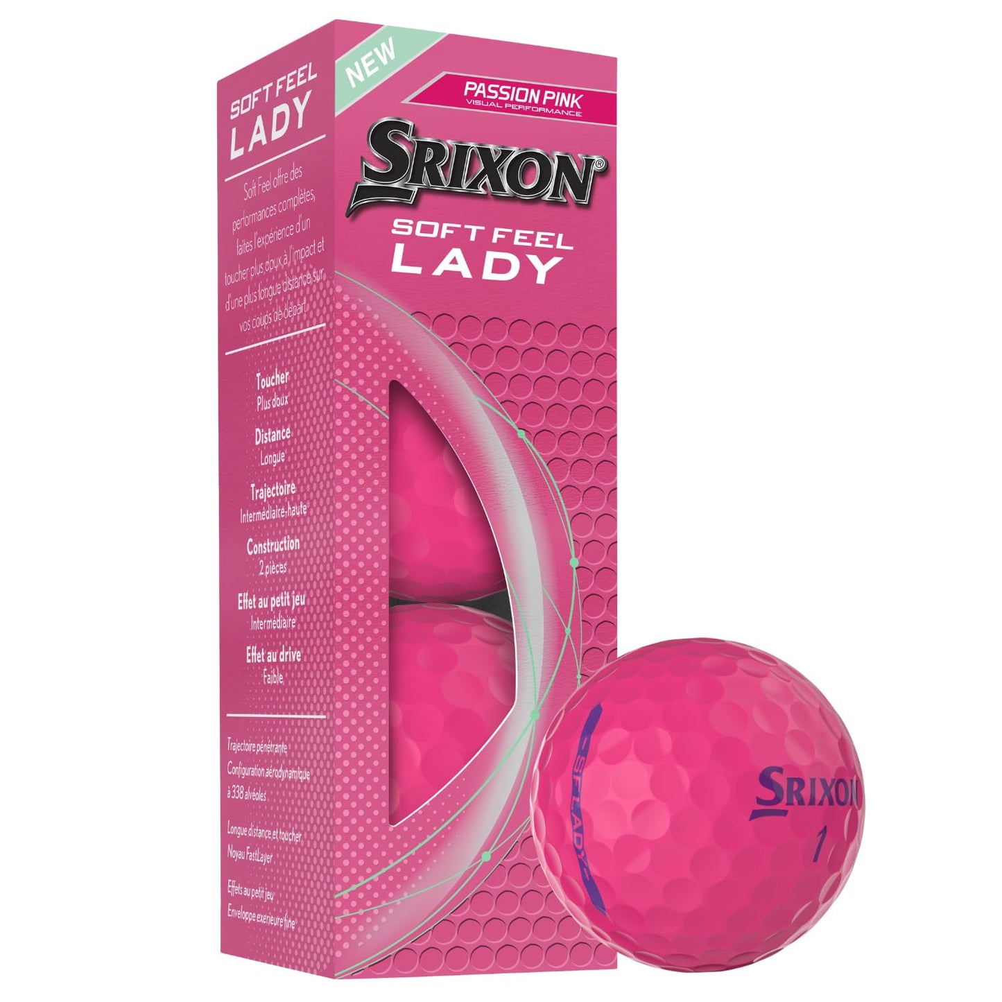 Srixon Soft Feel Lady Golf Balls - Pink - Dozen