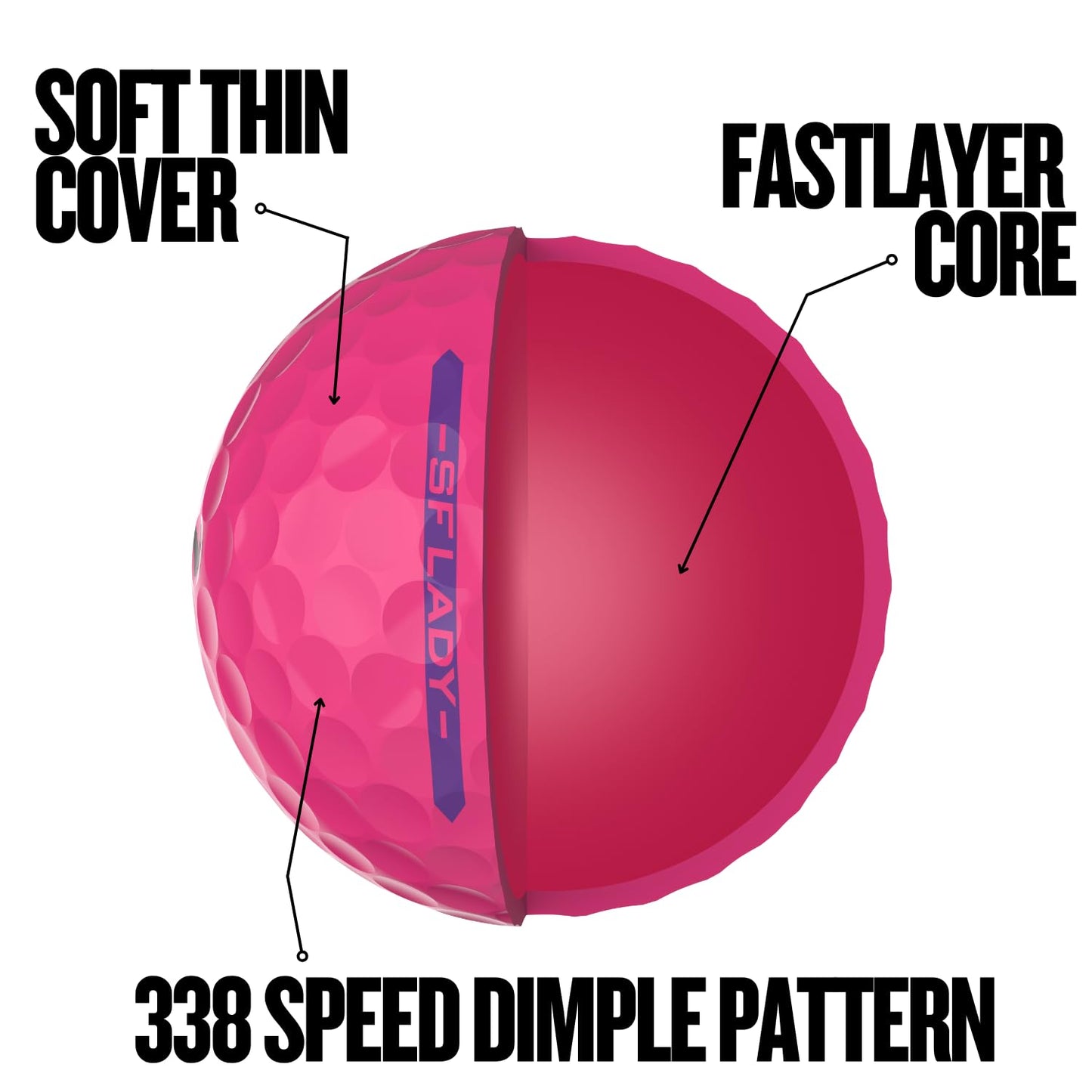 Srixon Soft Feel Lady Golf Balls - Pink - Dozen