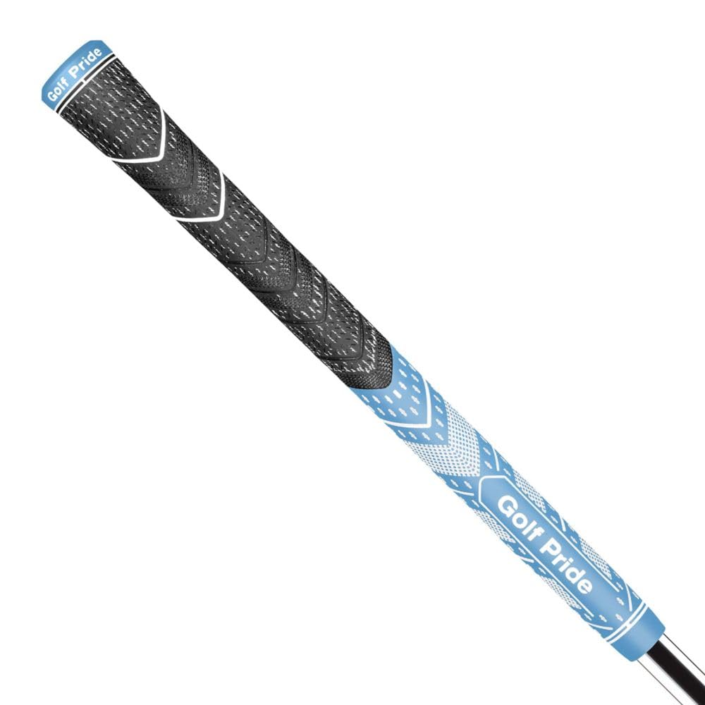 Product image with a blue and black Golf Pride grip on a white background