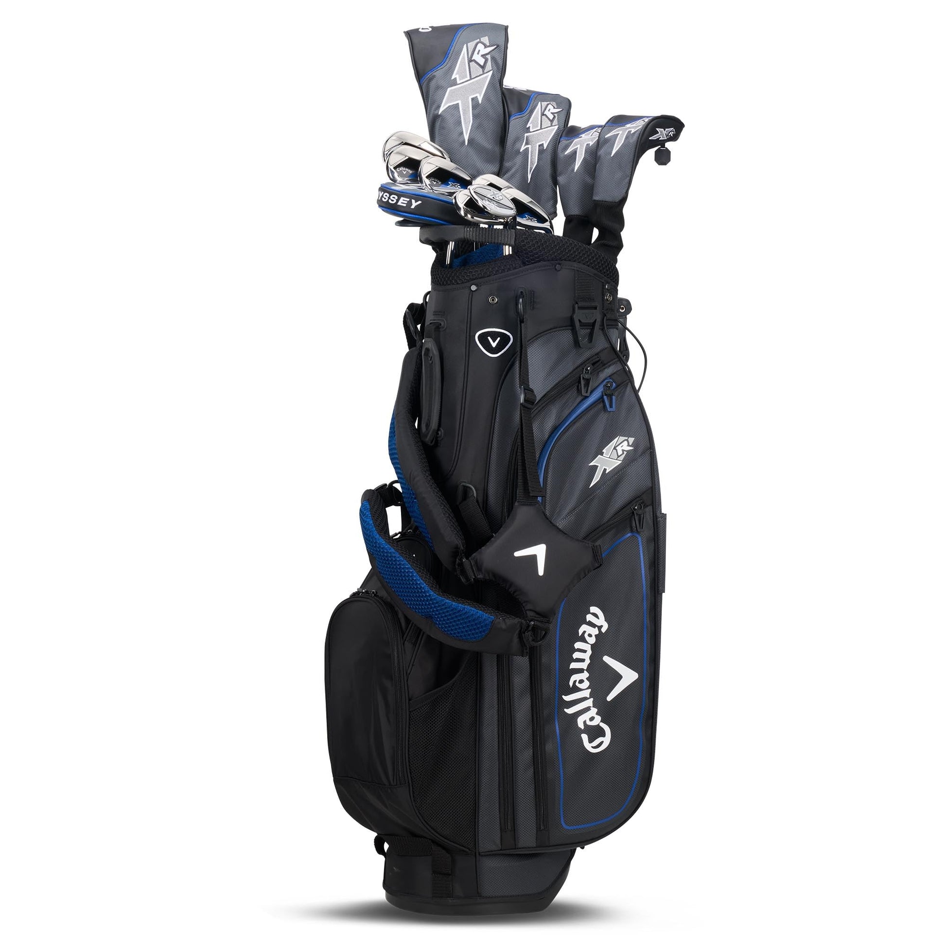 Callaway golf bag with clubs on a white background