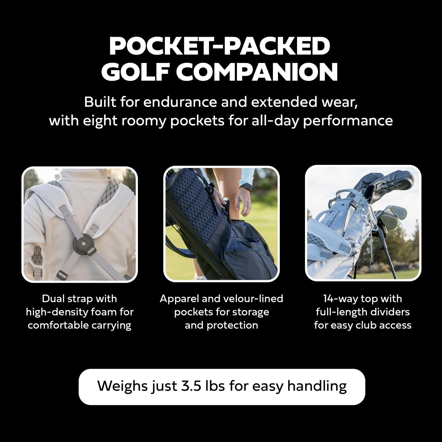 Ad image of Sun Mountain golf product features