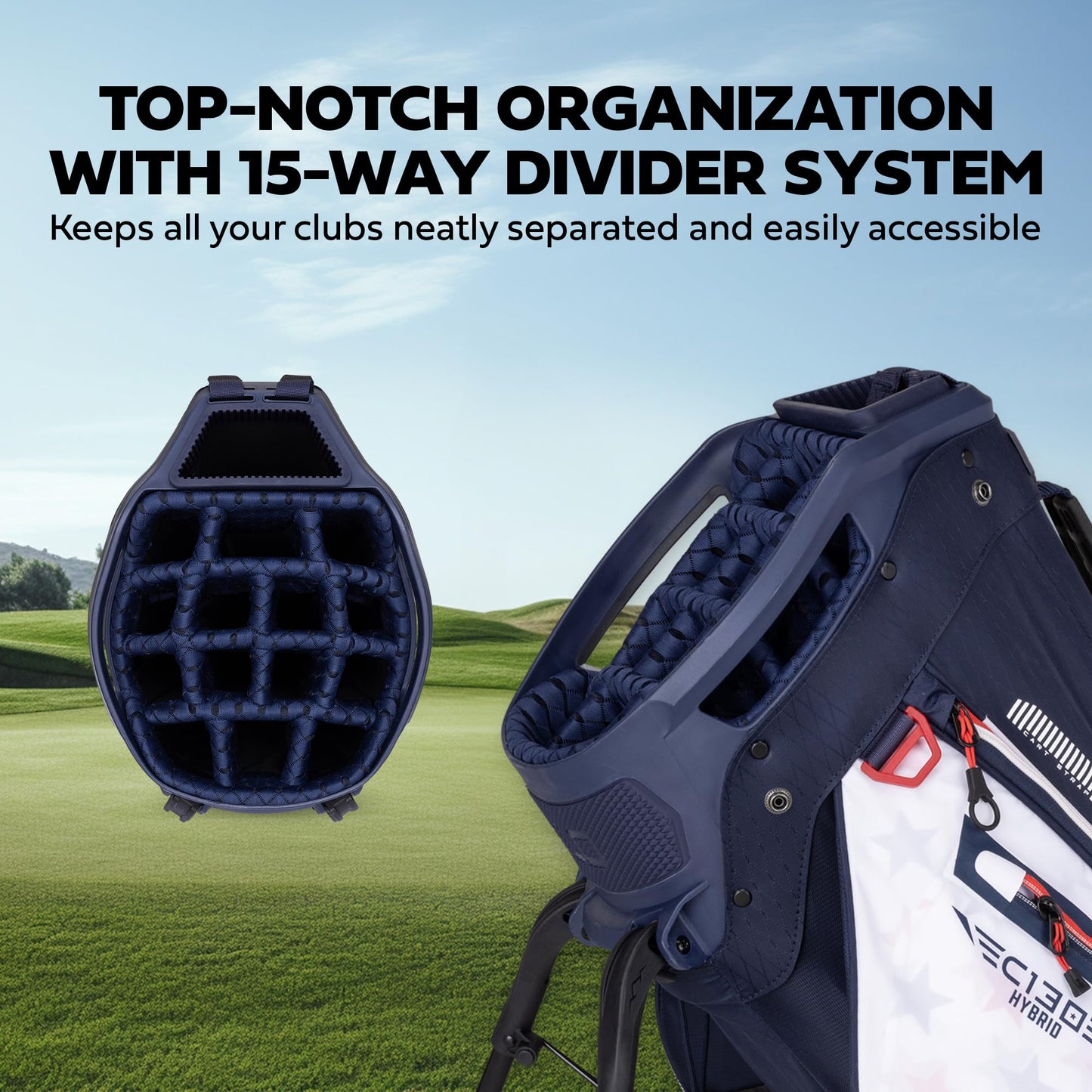 Ad image of Sun Mountain golf product features
