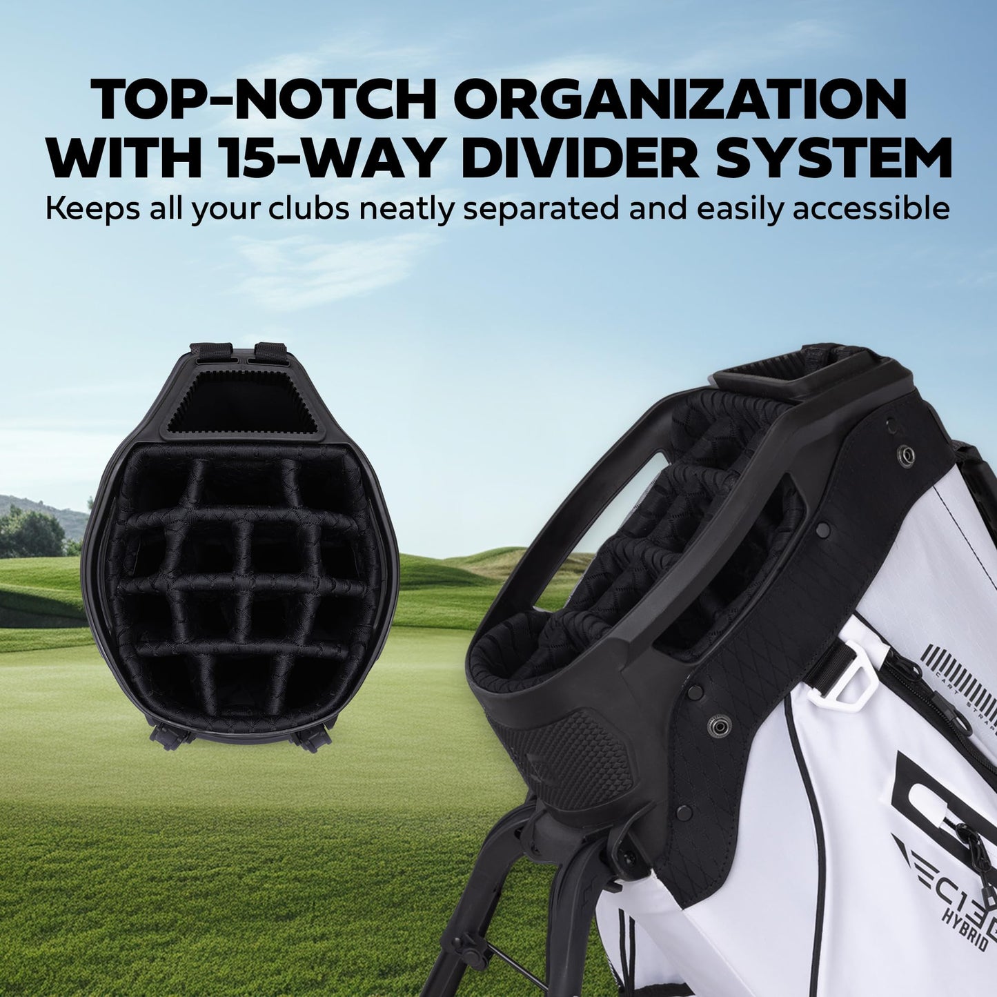 Ad image of Sun Mountain golf product features