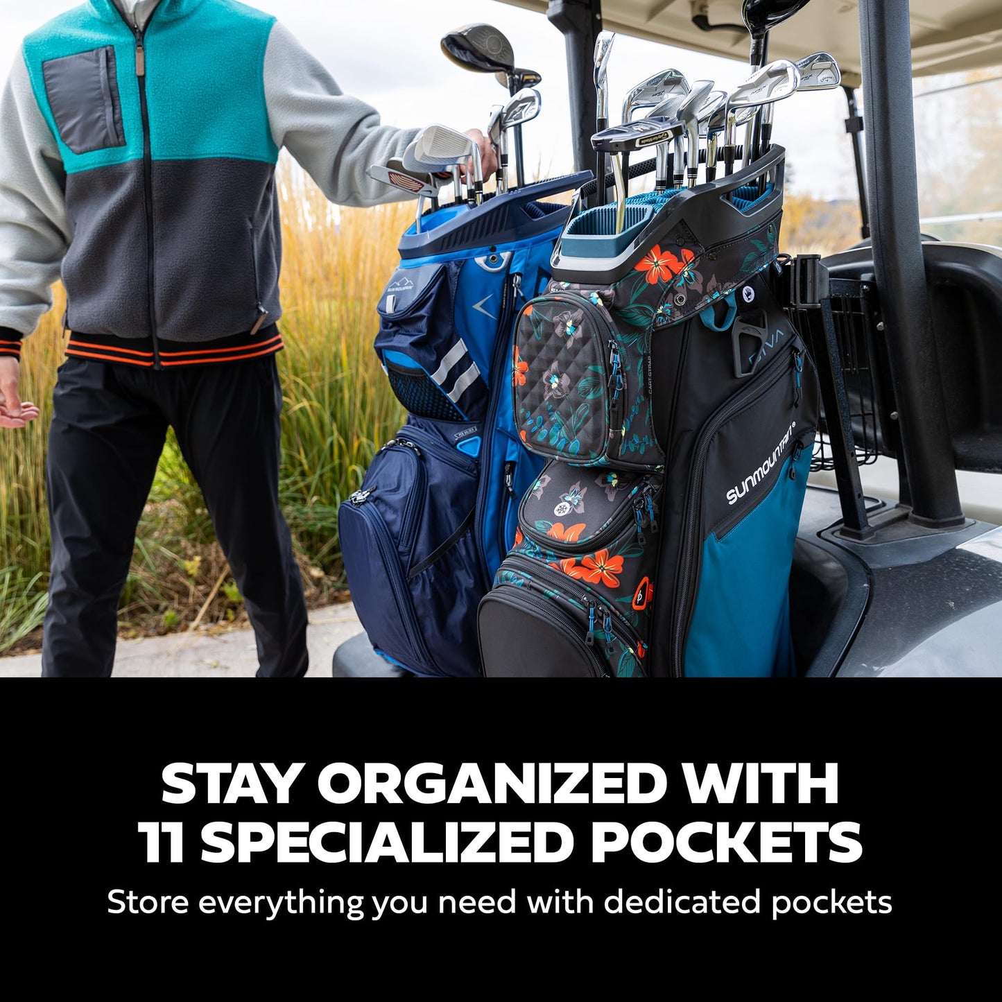Ad image of Sun Mountain golf product features