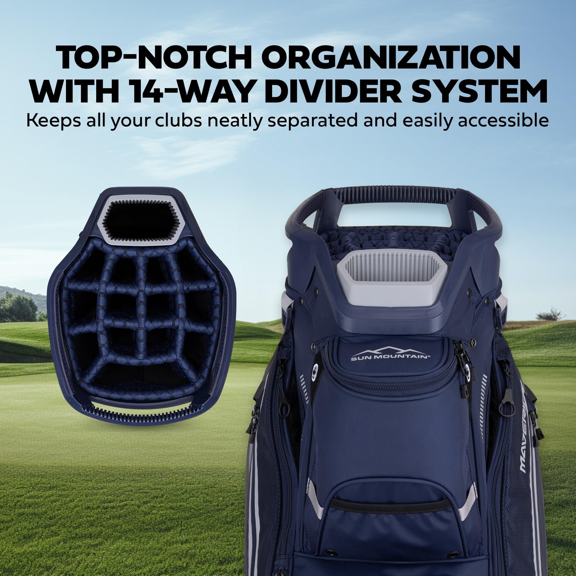 Ad image of Sun Mountain golf product features