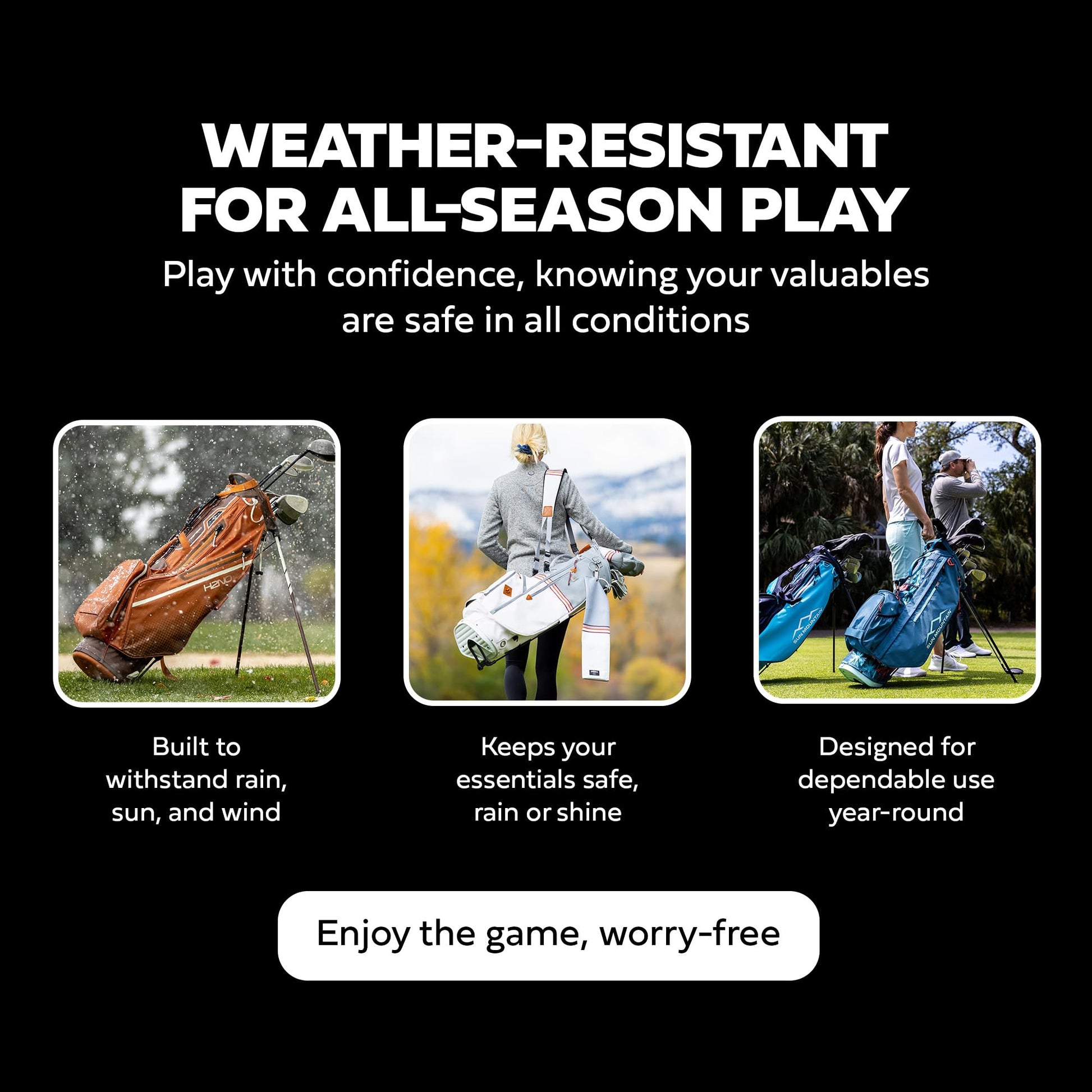 Ad image of Sun Mountain golf product features