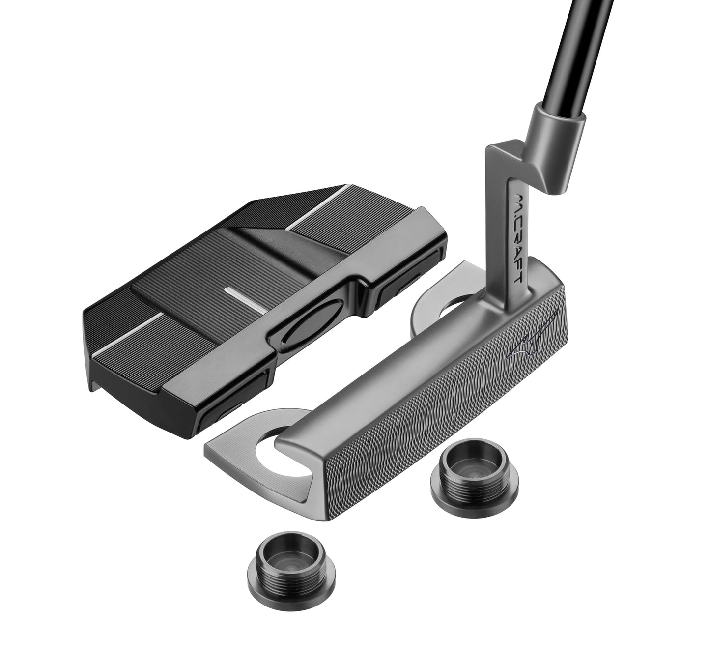 A product image showcasing the adjustability of the Mizuno M Craft X Putter on a white background