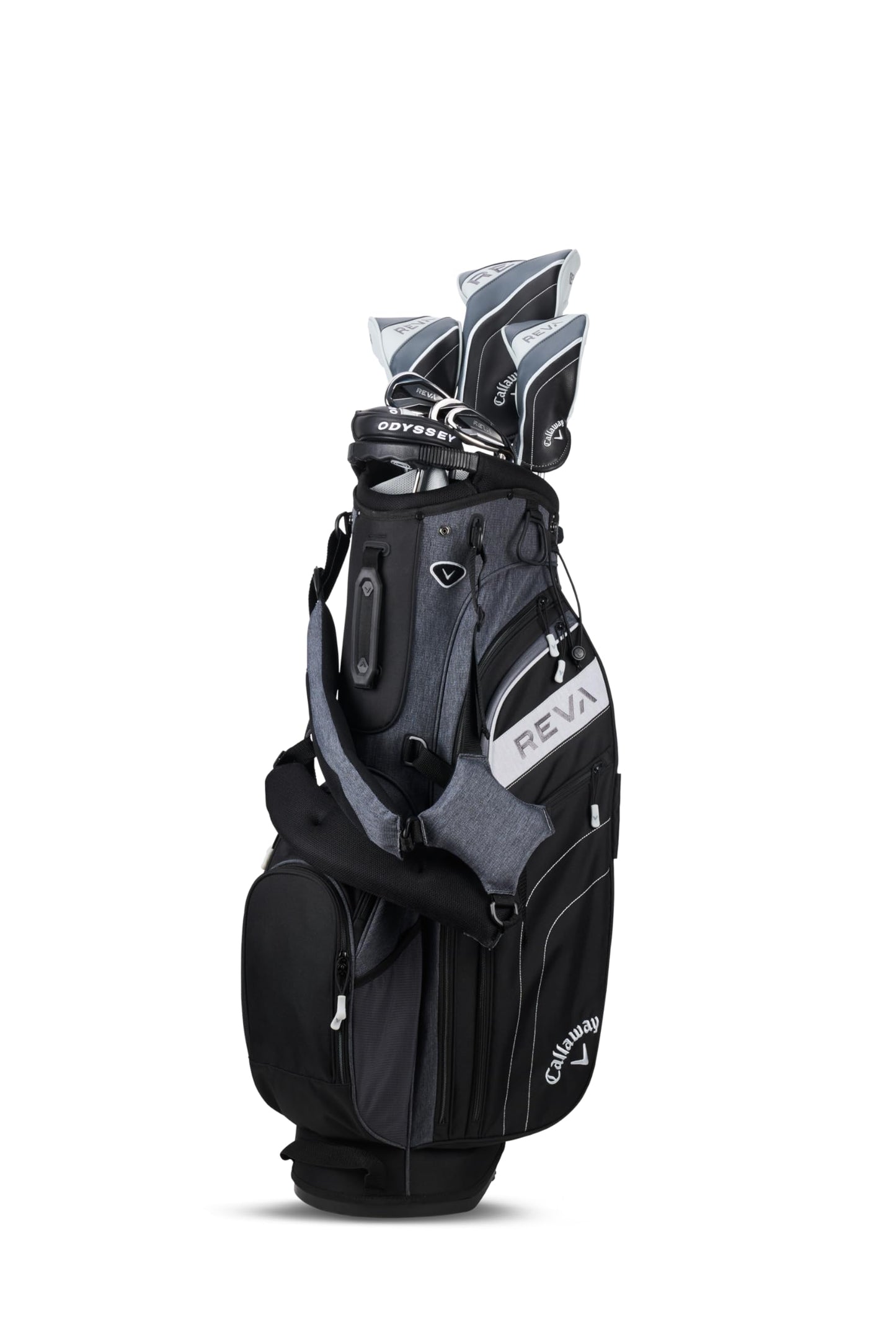 Black Callaway Reva golf package set on a white background