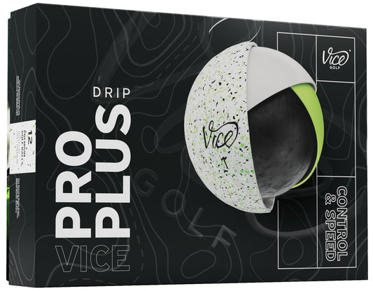 Vice golf ball packaging with a black and white design