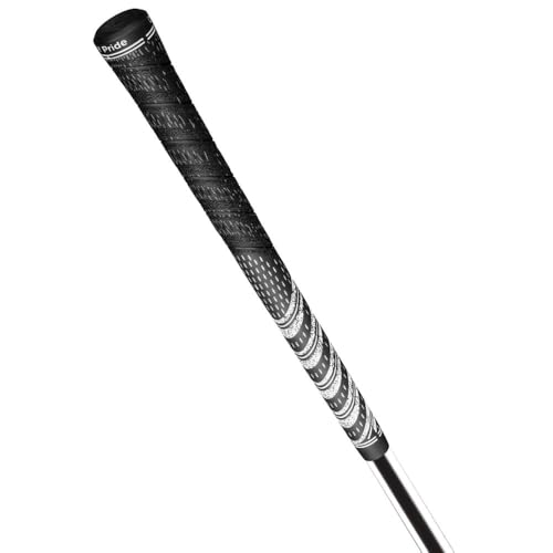 Golf club shaft with black and white pattern on a white background