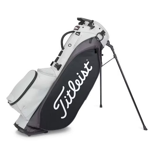 Titleist golf bag with stand on a white background